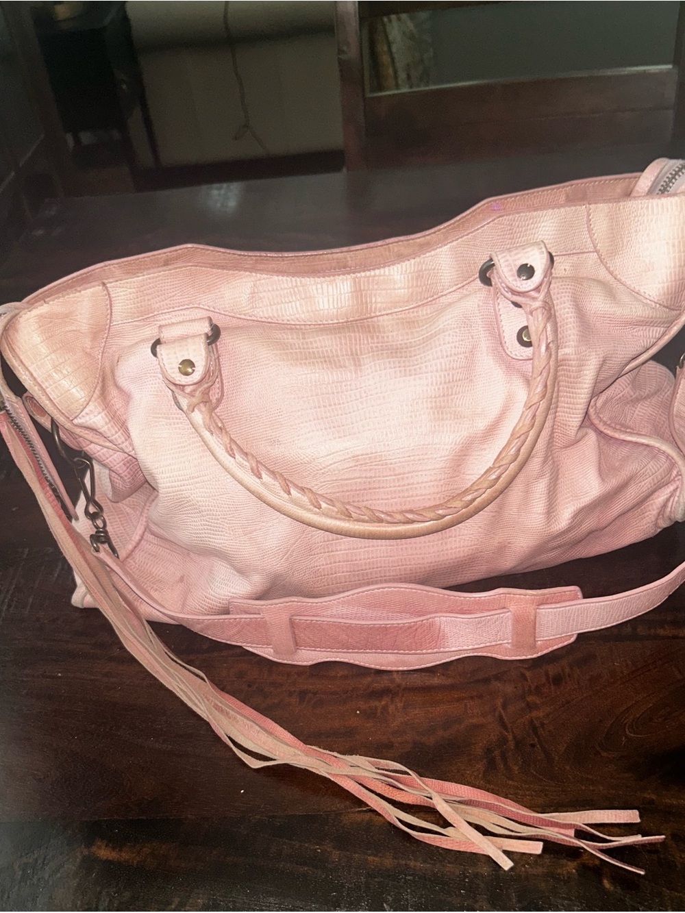 Balenciaga Pink Leather Tote Bag